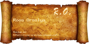 Roos Orsolya névjegykártya